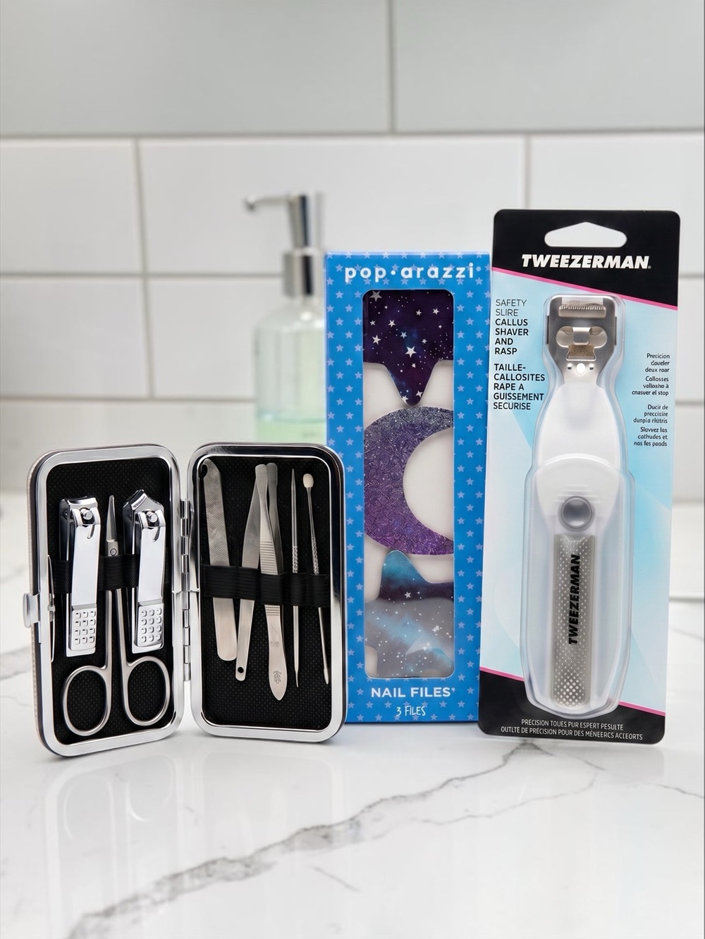 Nail Care Set - Tweezerman Callus, Pop-arazzi Files, and Travel Nail Kit (NWT)